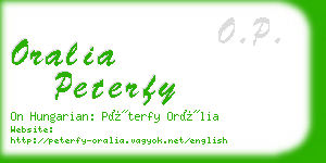 oralia peterfy business card